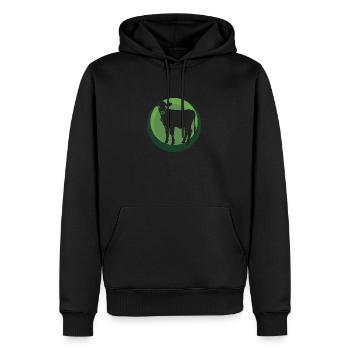 Droits des animaux végétaliens - Sweat à capuche Premium bio Homme - noir - Devant - Nico (187cm)