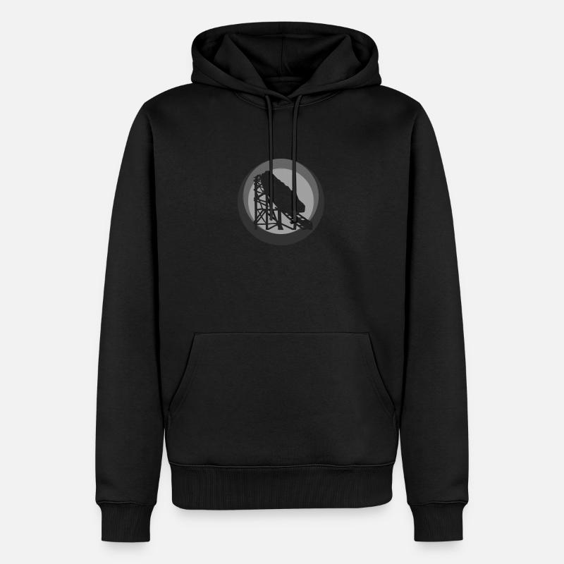 Achterbahn rollercoaster - Männer Premium Bio Hoodie - Schwarz
