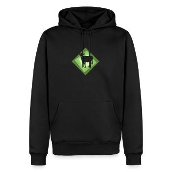 Végétalien sain - Sweat à capuche Premium bio Homme - noir - Devant - Nico (187cm)