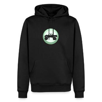 Monstertruck Motorsport Gelaende - Männer Premium Bio Hoodie - Schwarz - Vorne - Nico (187cm)