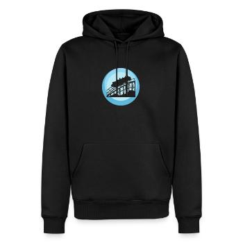 Montagnes russes Chapiteau de fête foraine - Sweat à capuche Premium bio Homme - noir - Devant - Nico (187cm)