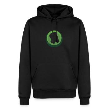 Moustache, Visage, Pilosité, Barbe - Sweat à capuche Premium bio Homme - noir - Devant - Nico (187cm)