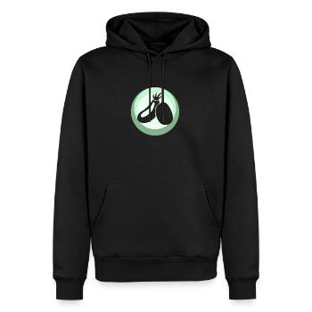 Vegan Animal Rights Speise - Männer Premium Bio Hoodie - Schwarz - Vorne - Nico (187cm)