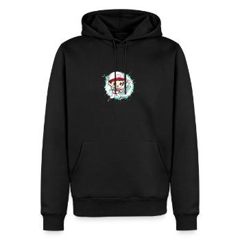 Baseball Joueurs de baseball - Sweat à capuche Premium bio Homme - noir - Devant - Nico (187cm)