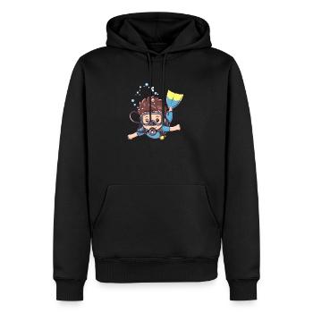 Plongeur Plongée en apnée - Sweat à capuche Premium bio Homme - noir - Devant - Nico (187cm)