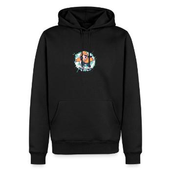 Skate SkSk8er ing - Männer Premium Bio Hoodie - Schwarz - Vorne - Nico (187cm)