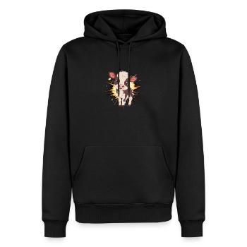 Éleveur de vaches - Sweat à capuche Premium bio Homme - noir - Devant - Nico (187cm)