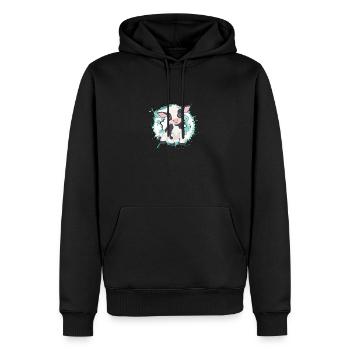 Vache Vaches Fermier - Sweat à capuche Premium bio Homme - noir - Devant - Nico (187cm)