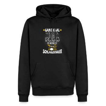 Mein Papa ist Schlagzeuger - Männer Premium Bio Hoodie - Schwarz - Vorne - Nico (187cm)