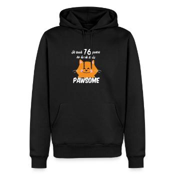 Es dauerte 76 Jahre, bis dieser Pawsome aussah - Männer Premium Bio Hoodie - Schwarz - Vorne - Nico (187cm)