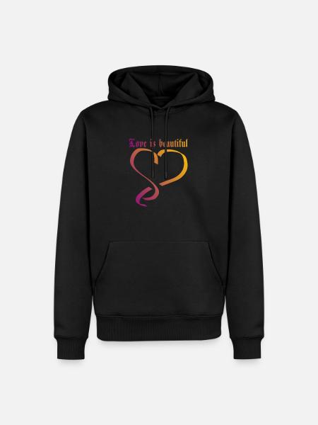 love is beautiful - Männer Premium Bio Hoodie - Schwarz