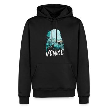 Venice and its Gondolas: Elegant Illustration - Men’s Premium Organic Hoodie - black - Front - Nico (187cm)