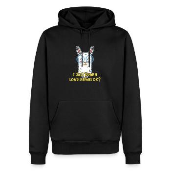 Ich liebe Lamas - Lama ist mein Lieblingstier - Männer Premium Bio Hoodie - Schwarz - Vorne - Nico (187cm)
