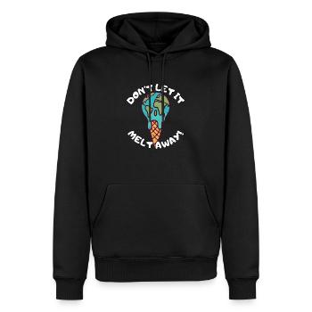 Ne le laissez pas fondre - Sweat à capuche Premium bio Homme - noir - Devant - Nico (187cm)