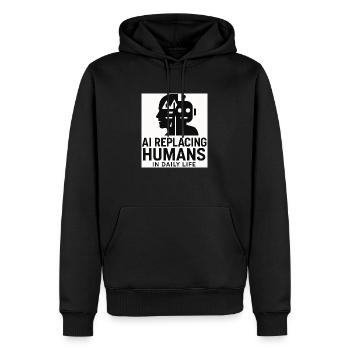 IA vs Humans2 - Sweat à capuche Premium bio Homme - noir - Devant - Nico (187cm)