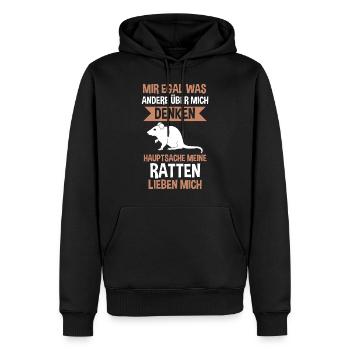 Ratte Haustier Nagetier Ratte - Männer Premium Bio Hoodie - Schwarz - Vorne - Nico (187cm)
