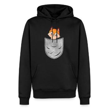 Pocket Fox Animal In Your Pocket Fox - Männer Premium Bio Hoodie - Schwarz - Vorne - Nico (187cm)