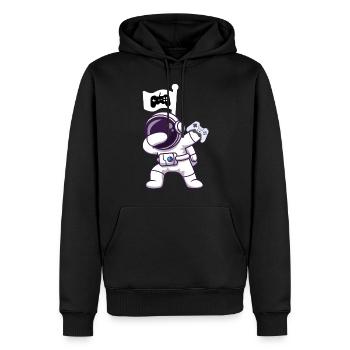 Gaming Shirt Dabbing Astronaut with Controller - Men’s Premium Organic Hoodie - black - Front - Nico (187cm)