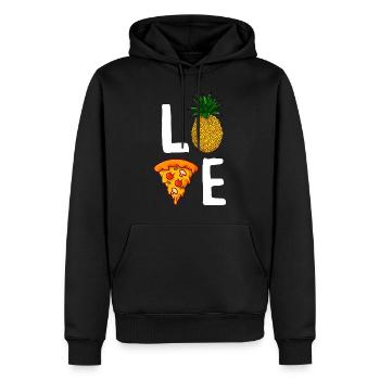 Liebe Ananas Pizza Liebhaber Lustige Hawaiian Pizza - Männer Premium Bio Hoodie - Schwarz - Vorne - Nico (187cm)