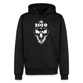 2020 Totenkopf - Männer Premium Bio Hoodie - Schwarz - Vorne - Nico (187cm)