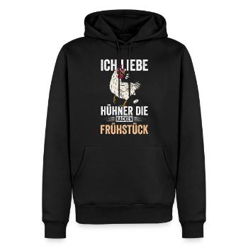 Ich liebe Hühner Ei - Männer Premium Bio Hoodie - Schwarz - Vorne - Nico (187cm)