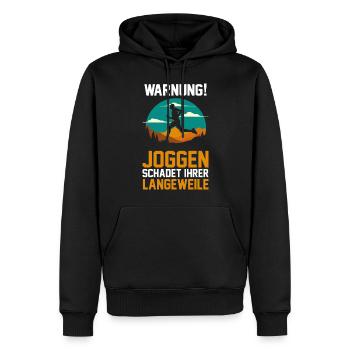 Läufer Joggen Laufen - Männer Premium Bio Hoodie - Schwarz - Vorne - Nico (187cm)