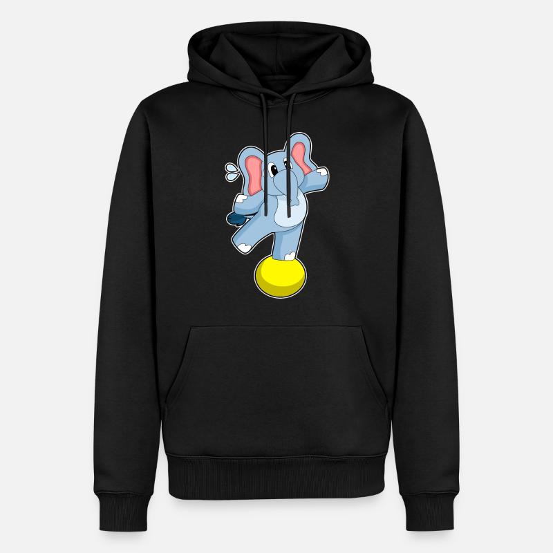 Cirque des éléphants - Sweat à capuche Premium bio Homme - noir