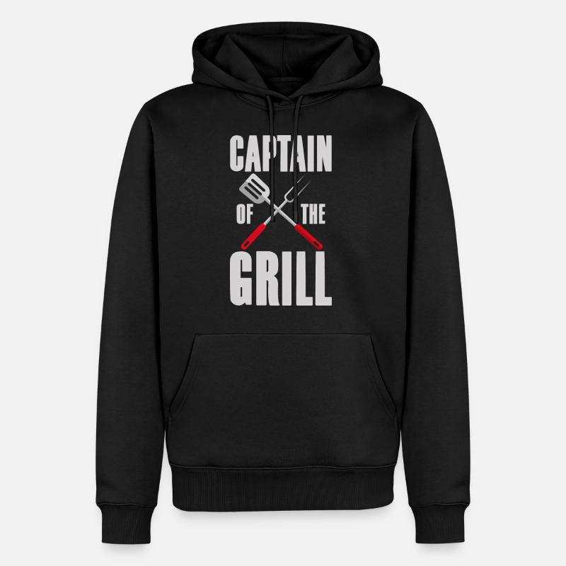 Capitaine du Grill 4 - Sweat à capuche Premium bio Homme - noir