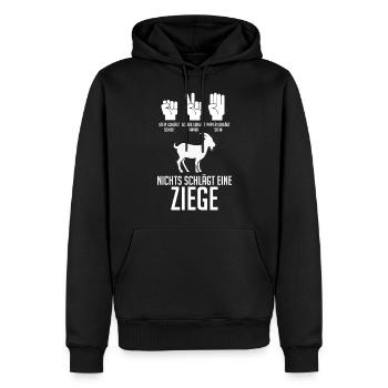 Bauernhof Landwirt Bauer Ziegen - Männer Premium Bio Hoodie - Schwarz - Vorne - Nico (187cm)