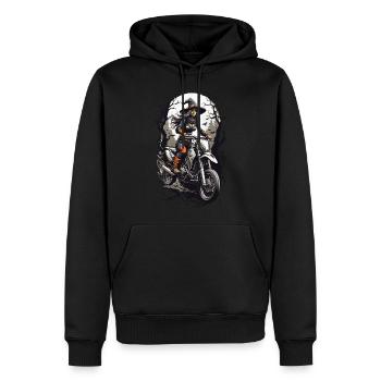 Cool Witches Biker Motorcycle Halloween on Wheels - Men’s Premium Organic Hoodie - black - Front - Nico (187cm)