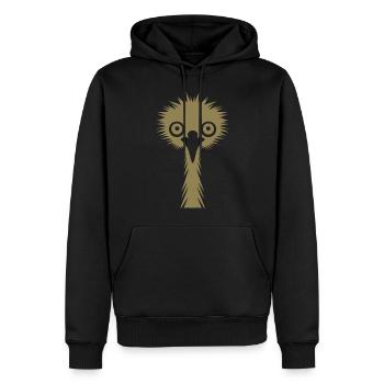 Silhouette gracieuse : émeu et autruche en silhouette - Sweat à capuche Premium bio Homme - noir - Devant - Nico (187cm)