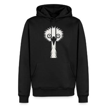 Silhouette gracieuse : émeu et autruche en silhouette - Sweat à capuche Premium bio Homme - noir - Devant - Nico (187cm)