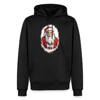 Père Noël magique nordique - Sweat à capuche Premium bio Homme - noir - Devant - Nico (187cm)