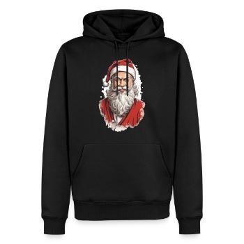 Classic Santa Claus in Winter Retro Design - Men’s Premium Organic Hoodie - black - Front - Nico (187cm)