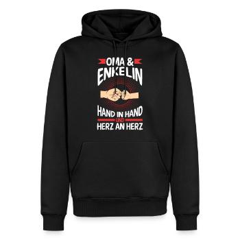 Oma Großmutter und Enkelin - Männer Premium Bio Hoodie - Schwarz - Vorne - Nico (187cm)