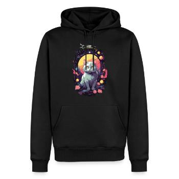 Gothic Cat Mystical Cat Lover Design - Men’s Premium Organic Hoodie - black - Front - Nico (187cm)