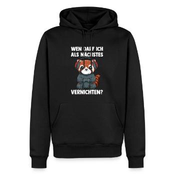 Gaming Roter Panda am Vernichten - Computer - Männer Premium Bio Hoodie - Schwarz - Vorne - Nico (187cm)