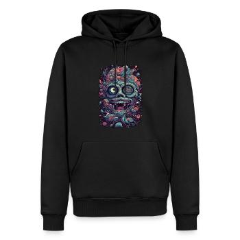 Trippy Explosion - Psychedelic Motif - Men’s Premium Organic Hoodie - black - Front - Nico (187cm)