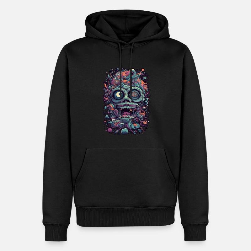 Trippy Explosion - Psychedelisches Motiv - Männer Premium Bio Hoodie - Schwarz