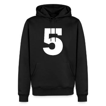 5 - Männer Premium Bio Hoodie - Schwarz - Vorne - Nico (187cm)