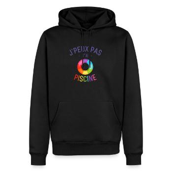 J Peux PAs J Ai Piscine - Sweat à capuche Premium bio Homme - noir - Devant - Nico (187cm)