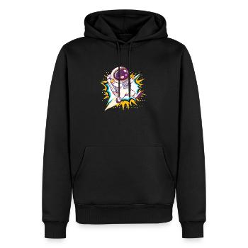 Astronaut Cosmos - Men’s Premium Organic Hoodie - black - Front - Nico (187cm)