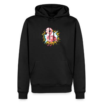 Flamingo Flamenco Rose - Sweat à capuche Premium bio Homme - noir - Devant - Nico (187cm)