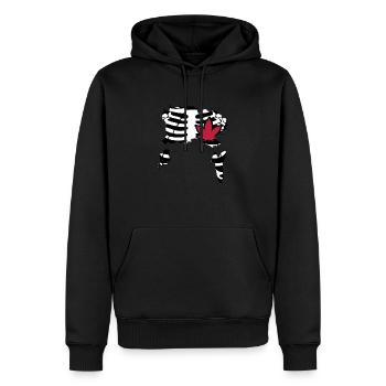 Skelett Skeleton Brust Rippen Horror Kostüm Hanf - Männer Premium Bio Hoodie - Schwarz - Vorne - Nico (187cm)