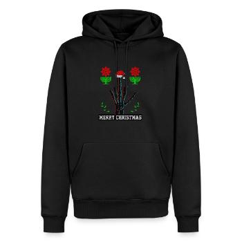 Vilain Noël Joyeux Noël cadeau de Noël - Sweat à capuche Premium bio Homme - noir - Devant - Nico (187cm)
