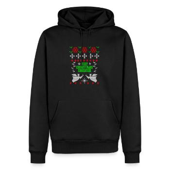 Vilain Noël Joyeux Noël cadeau de Noël - Sweat à capuche Premium bio Homme - noir - Devant - Nico (187cm)