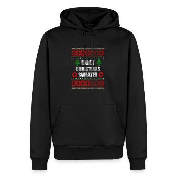 Vilain Noël Joyeux Noël cadeau de Noël - Sweat à capuche Premium bio Homme - noir - Devant - Nico (187cm)