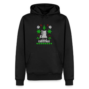 Laid Chat de Noël cadeau de Noël - Sweat à capuche Premium bio Homme - noir - Devant - Nico (187cm)