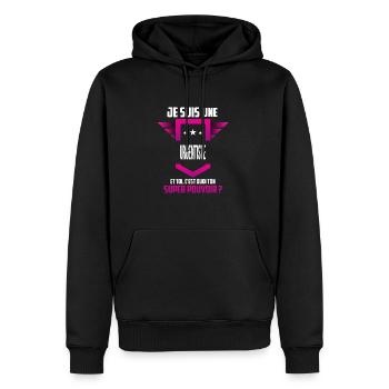 Urgentiste - Sweat à capuche Premium bio Homme - noir - Devant - Nico (187cm)