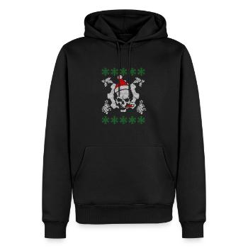 Laid Crâne de Noël cadeau de Noël - Sweat à capuche Premium bio Homme - noir - Devant - Nico (187cm)